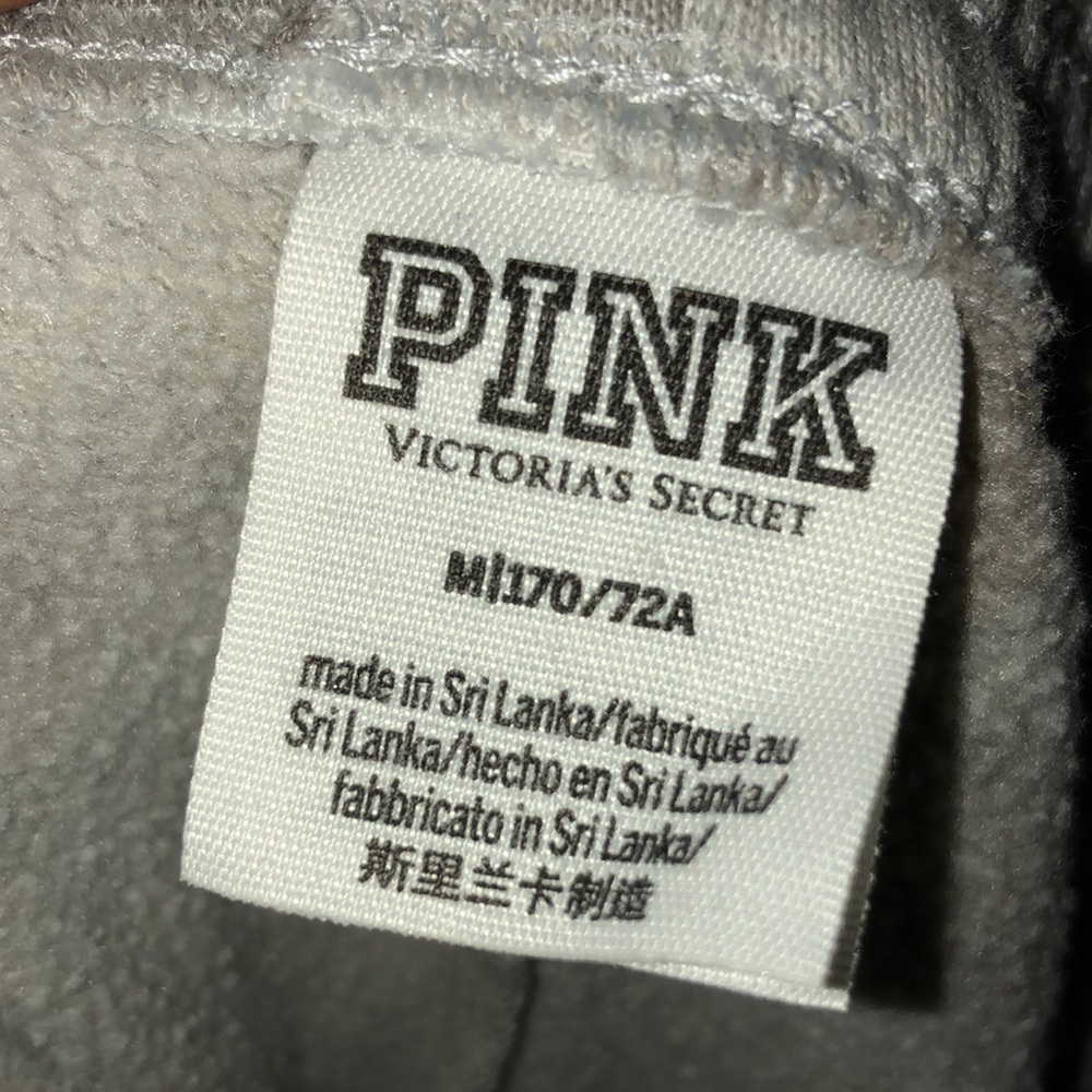 Pink Victoria’s Secret tie dye gray sweatpants boyfriend style pants size medium - Picture 3 of 8